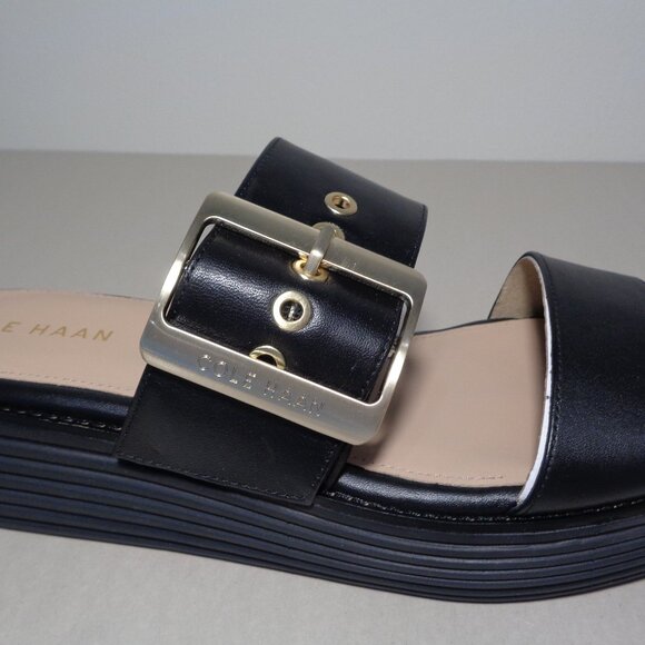 Cole Haan Size 7.5 ORIGINALGRAND PLATFORM SLIDES Black Sandals New Women's Shoes - Picture 3 of 16